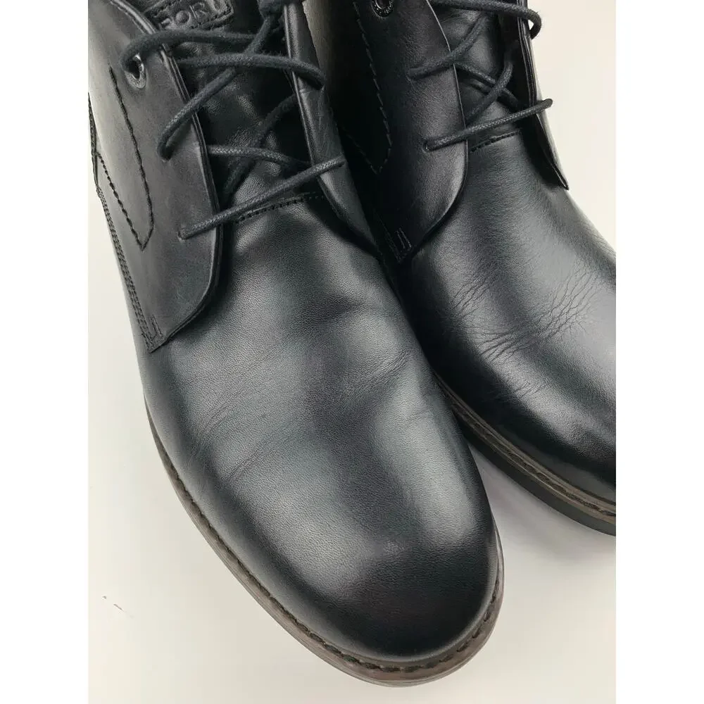Rockport Classic Break Dress Chukka Boots Black Leather Lace Up Men's 10